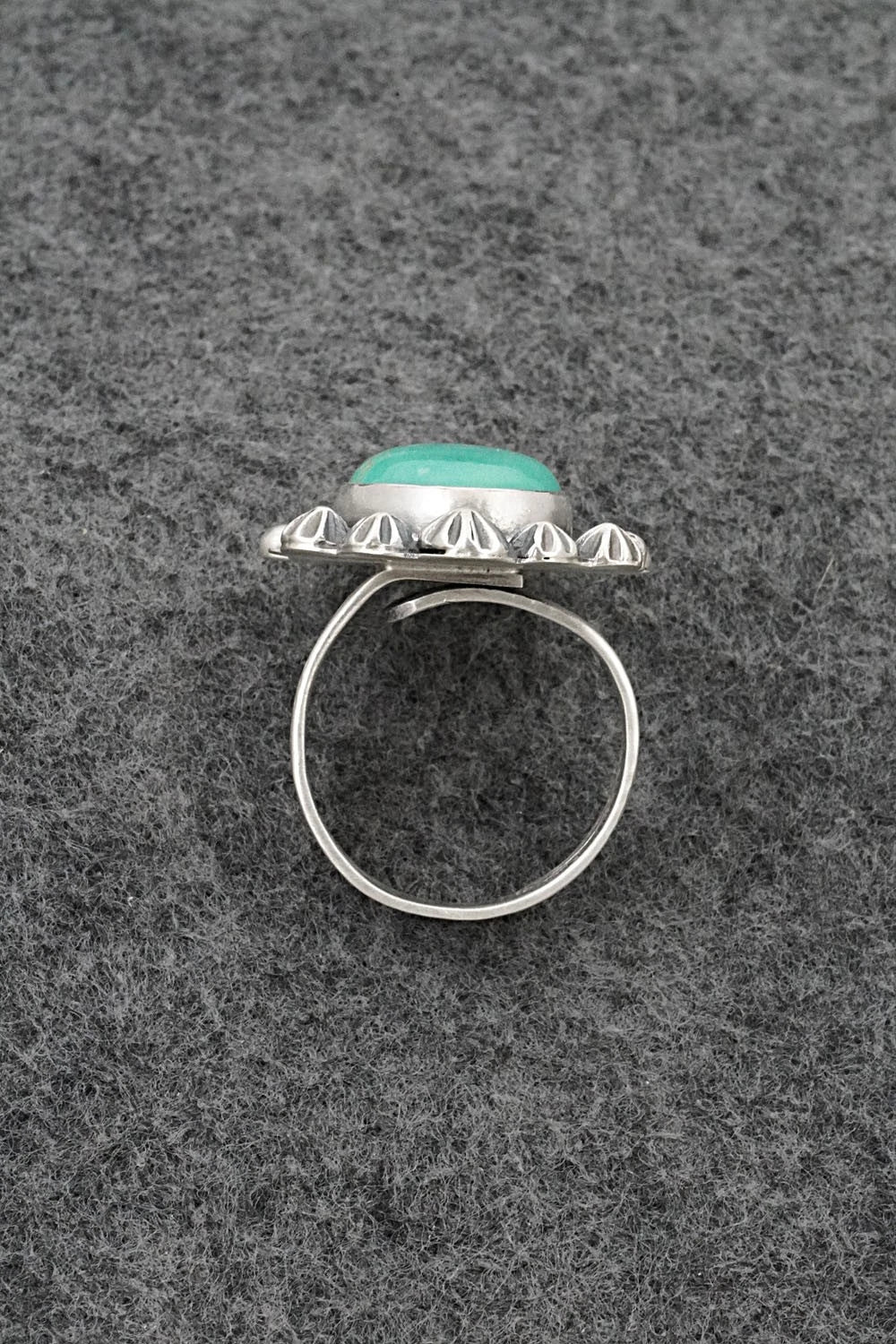 Turquoise & Sterling Silver Ring - Cordell Platero - Size Adjustable