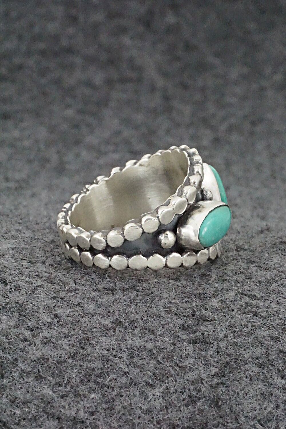 Turquoise & Sterling Silver Ring - Andrew Vandever - Size 8.5