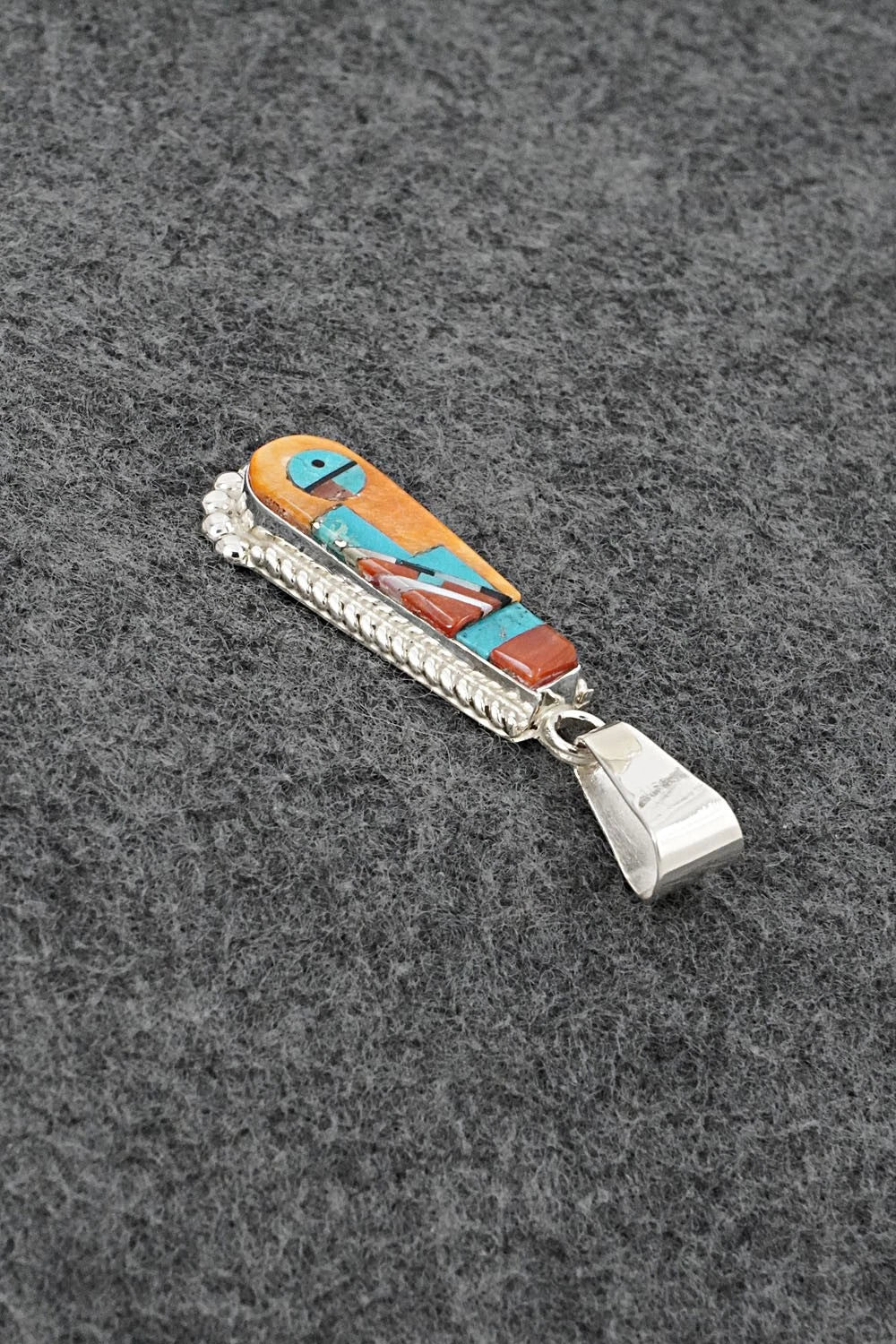 Multi Stone & Sterling Silver Pendant - Rayland Edaakie