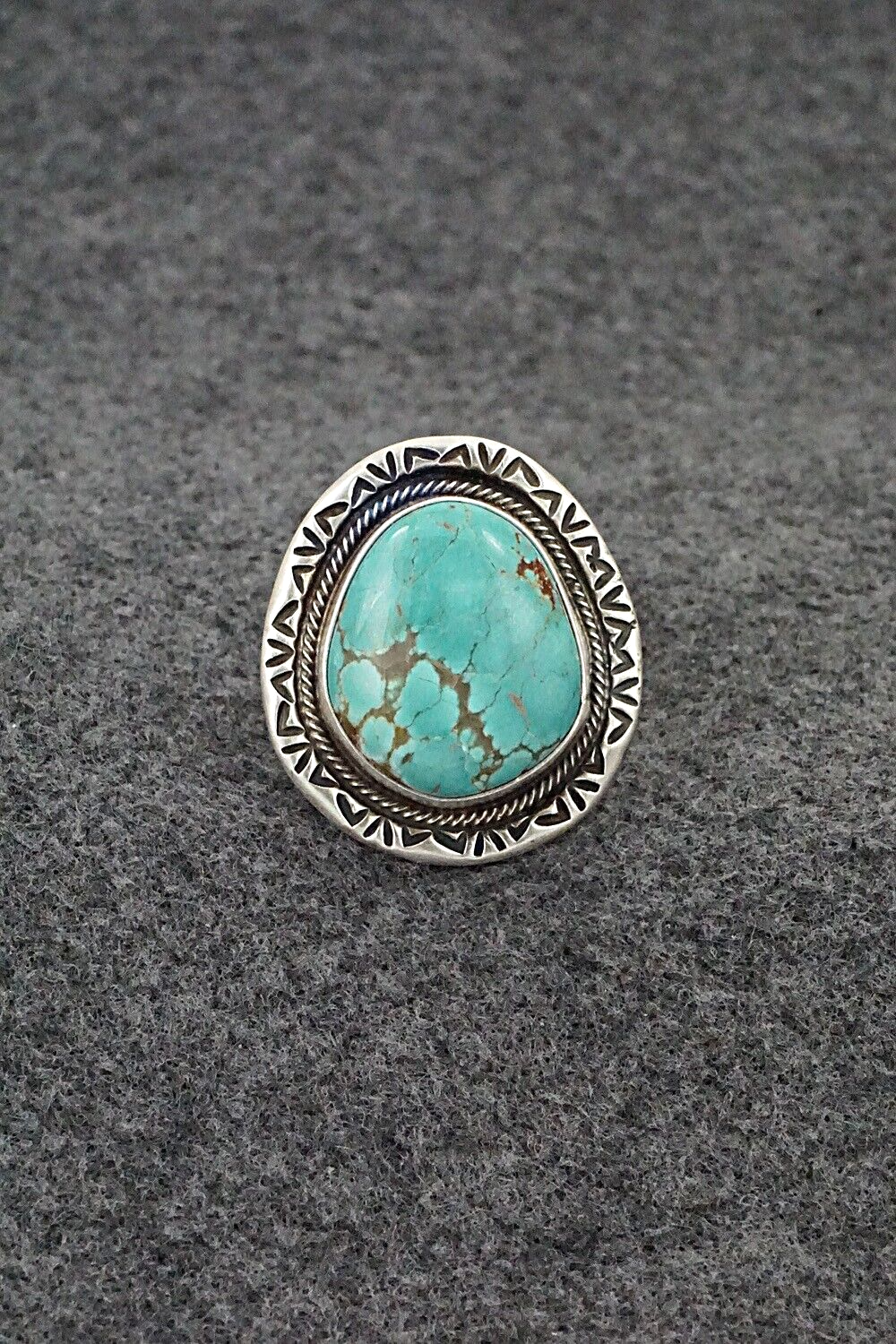 Turquoise & Sterling Silver Ring - Jameson Garcia - Size 8.5 Adj.