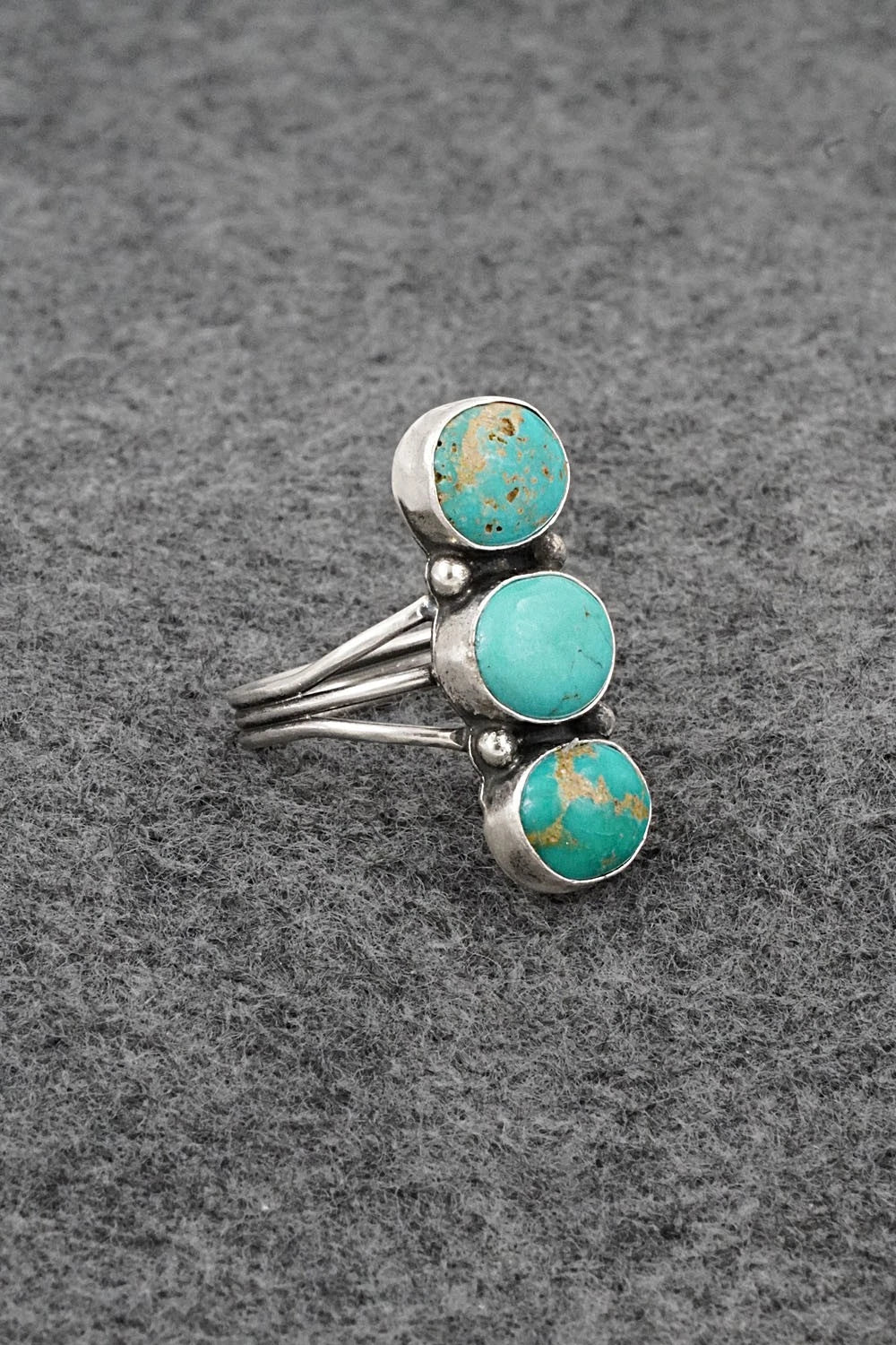 Turquoise & Sterling Silver Ring - Verley Betone - Size 10
