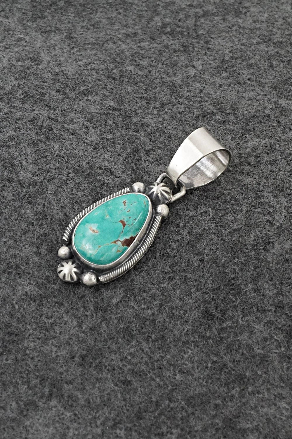 Turquoise & Sterling Silver Pendant - Bobby Johnson