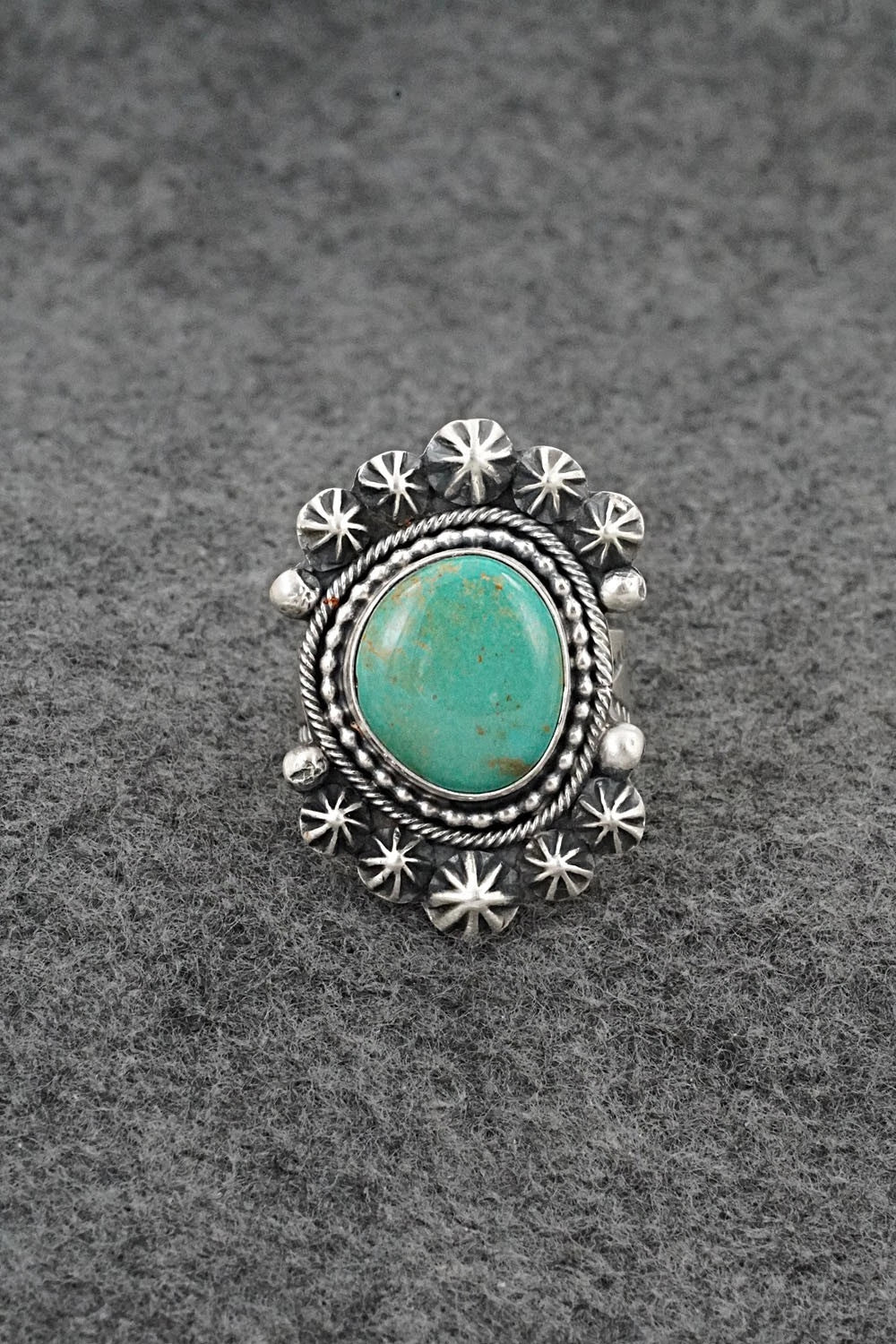 Turquoise & Sterling Silver Ring - Cordell Platero - Size Adjustable
