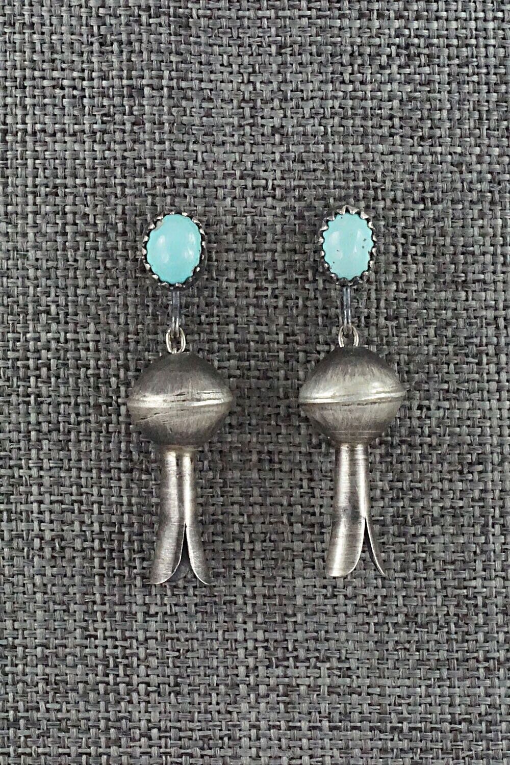 Turquoise & Sterling Silver Blossom Earrings - Shirley Lee