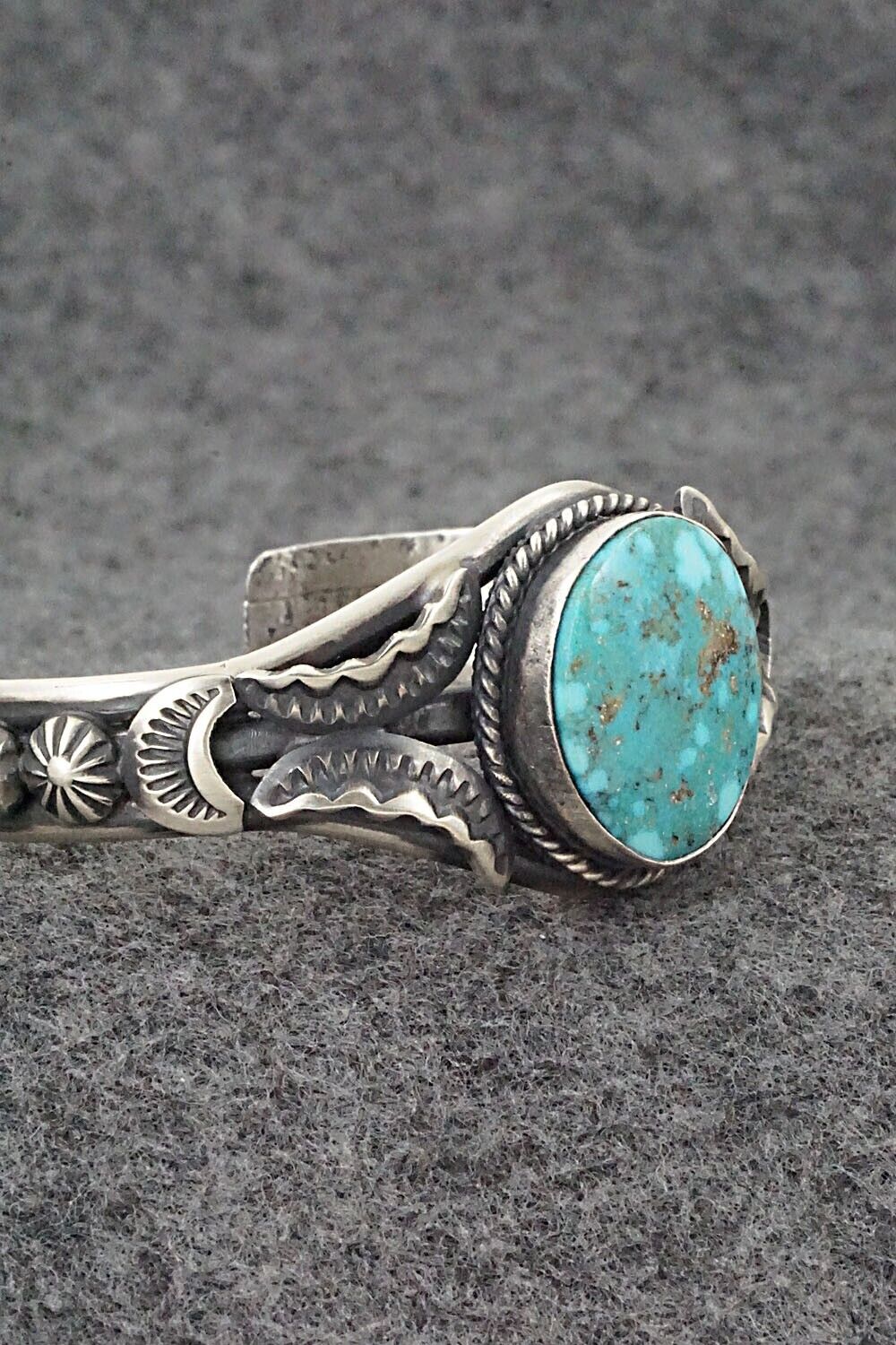 Turquoise & Sterling Silver Bracelet - Gilbert Tom