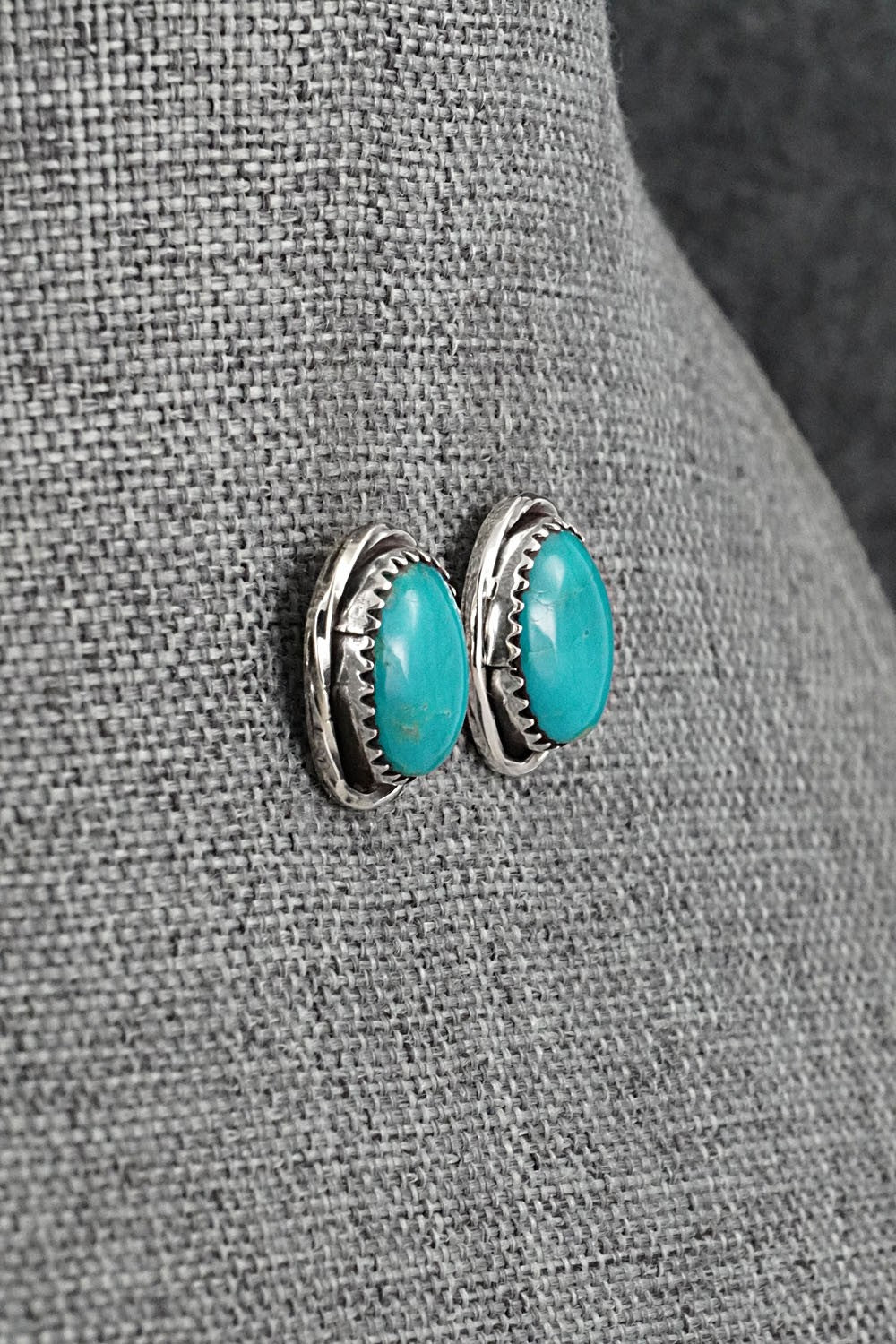 Turquoise & Sterling Silver Earrings - Ernest Hawthorne
