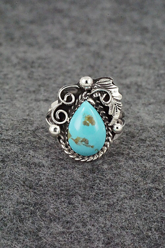 Turquoise & Sterling Silver Ring - Roberta Begay - Size 8