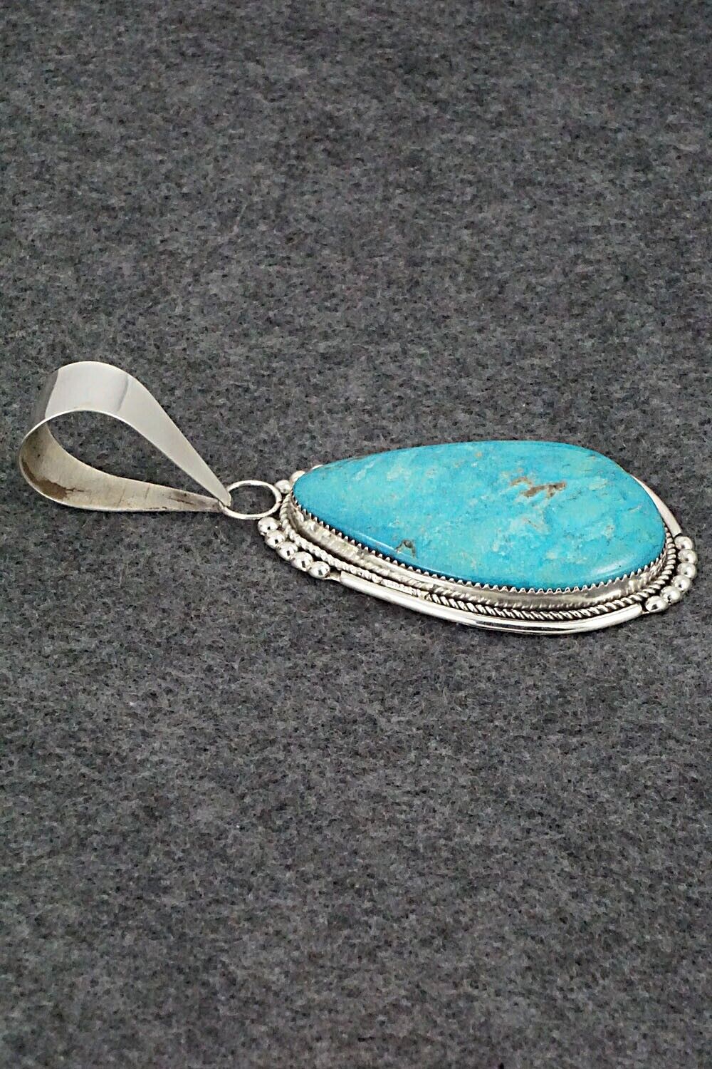 Turquoise & Sterling Silver Pendant - Kenny Calavaza