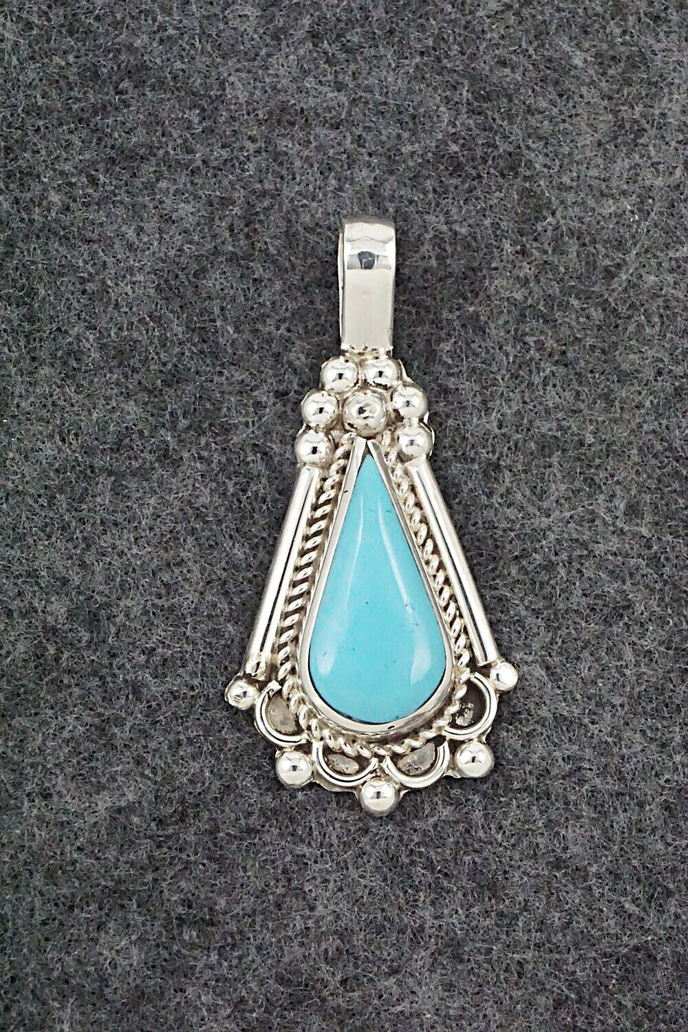 Turquoise & Sterling Silver Pendant - Juanita Yatsatie