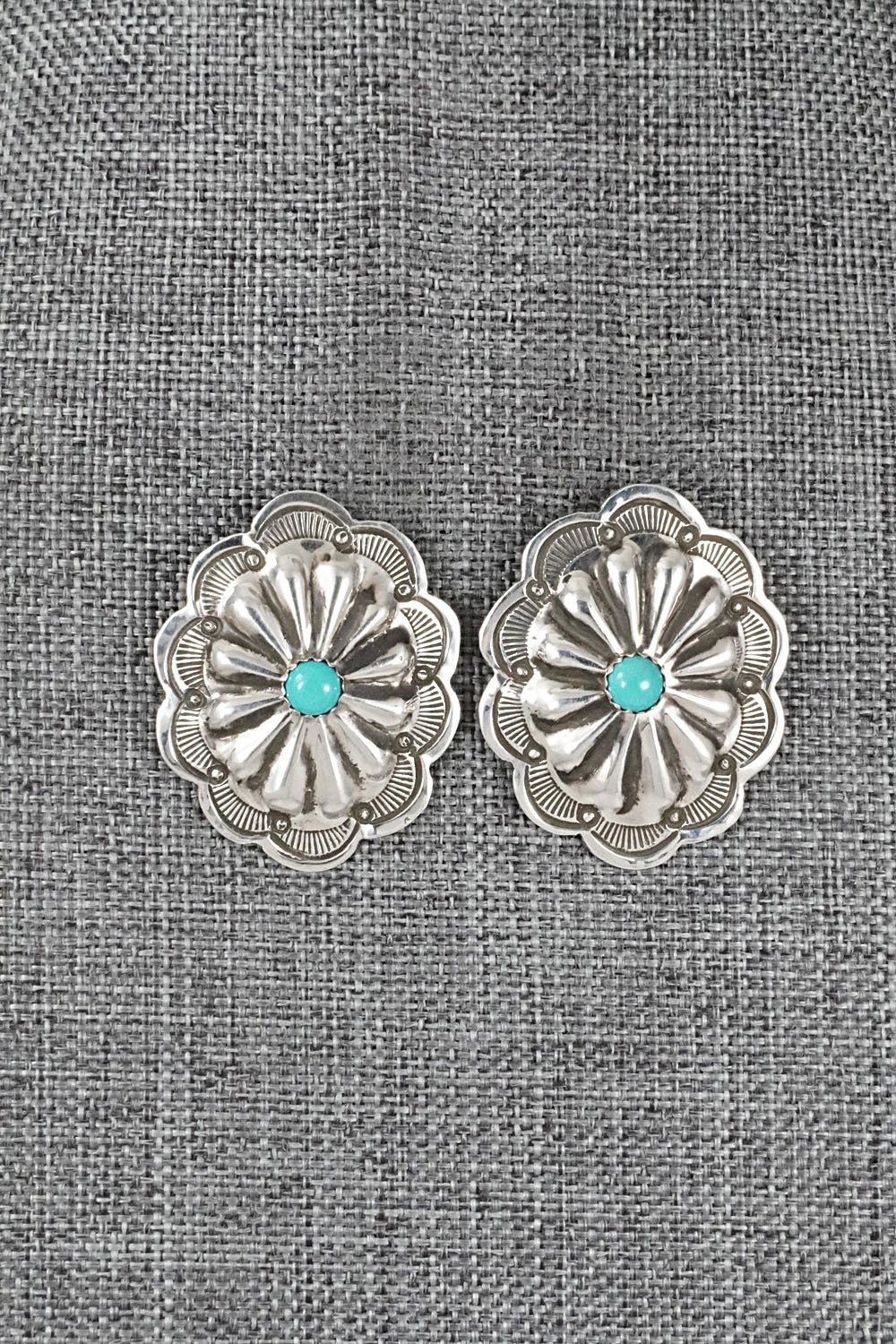 Turquoise & Sterling Silver Earrings - Charlotte Blackgoat