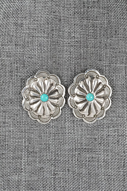 Turquoise & Sterling Silver Earrings - Charlotte Blackgoat