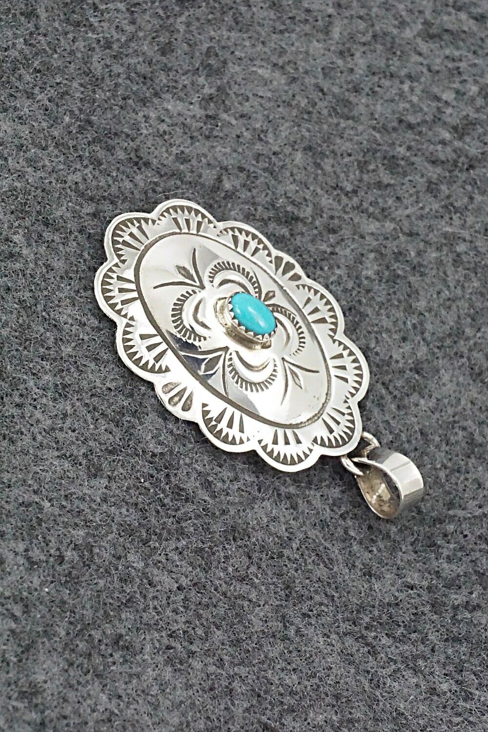 Turquoise & Sterling Silver Pendant - Bertha Begay