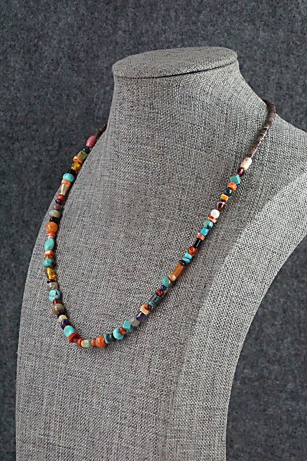 Multi-Stone and Sterling Silver Necklace - Helen Tsosie