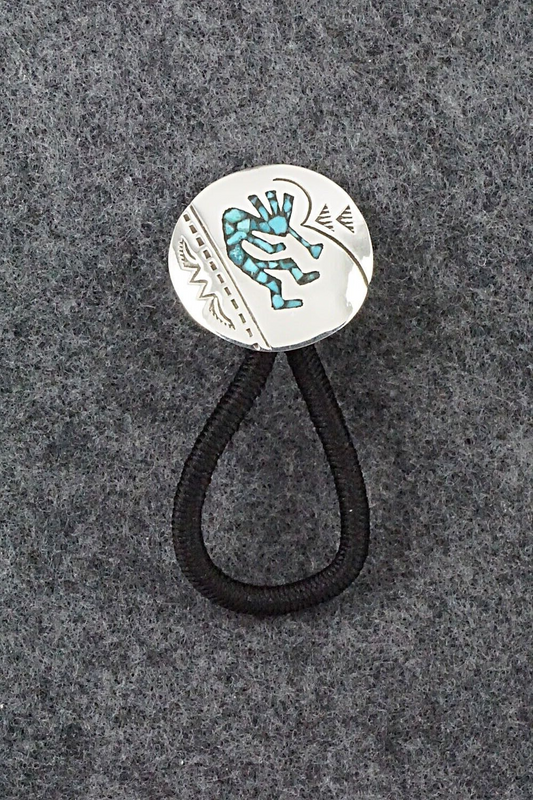 Turquoise & Sterling Silver Hair Tie - Joleen Yazzie