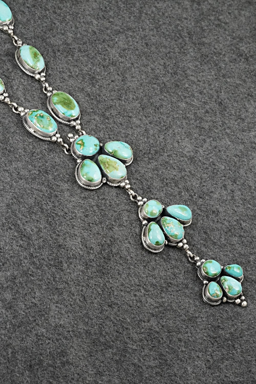 Turquoise & Sterling Silver Necklace and Earrings Set - Darrin Livingston