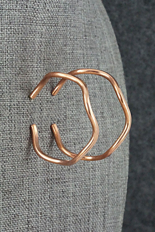 Copper Hoop Earrings - Elaine Tahe