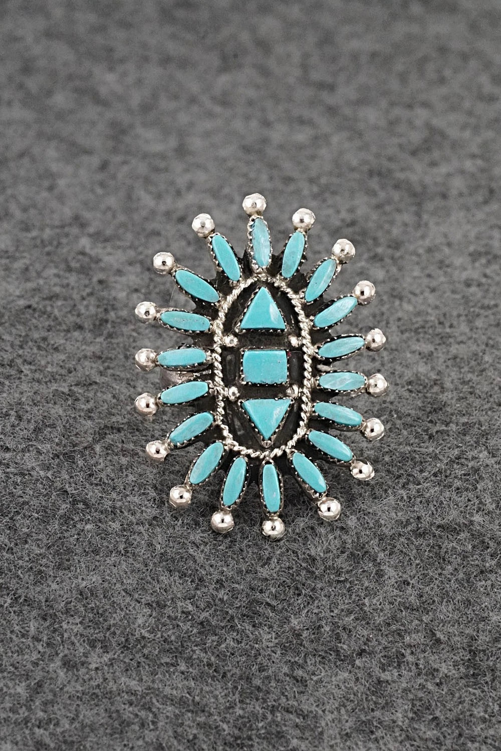 Turquoise & Sterling Silver Ring - Evonne Hustito - Size 7