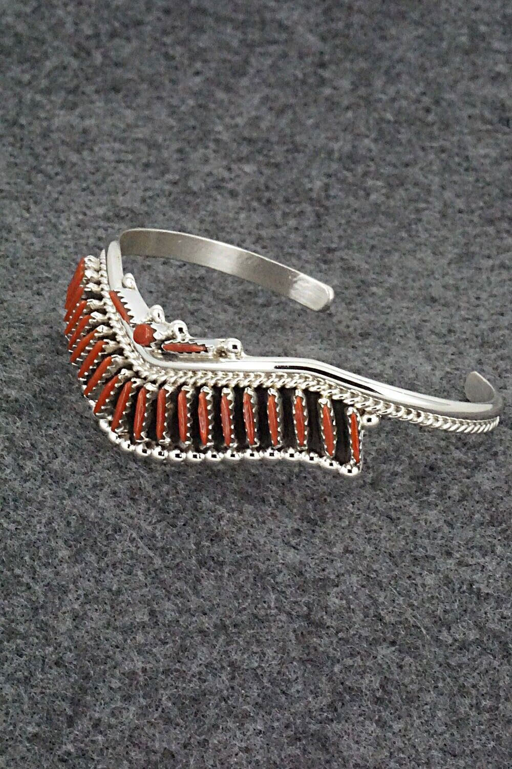 Coral & Sterling Silver Bracelet - Roland Francisco
