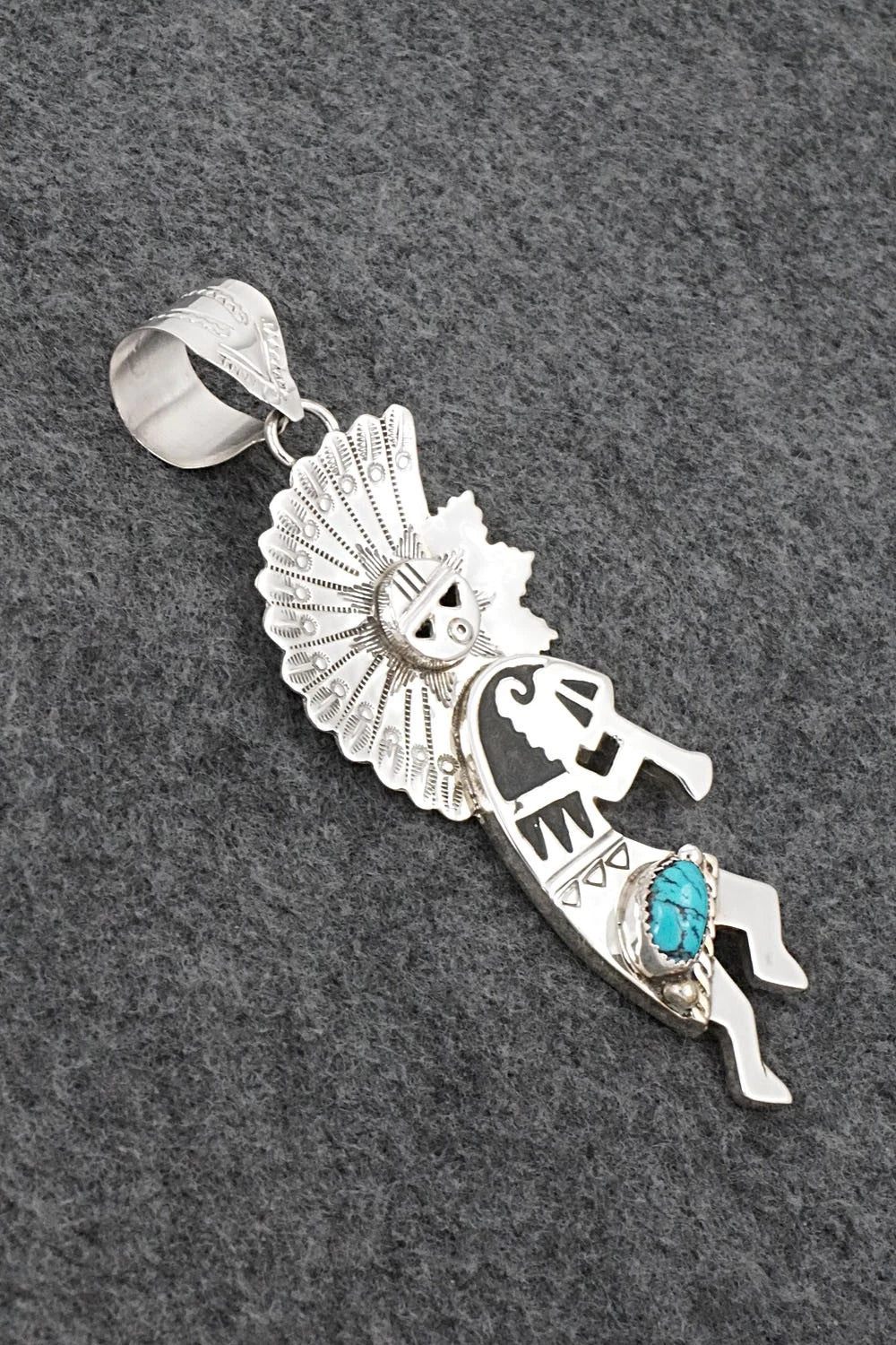 Turquoise & Sterling Silver Pendant - Alonzo Mariano