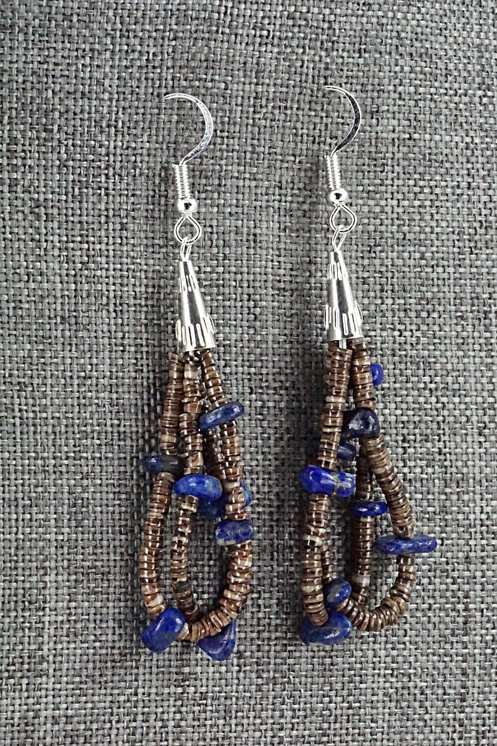 Lapis, Shell & Sterling Silver Earrings - Ramona Bird