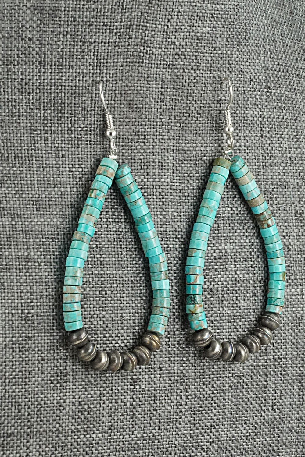 Turquoise & Sterling Silver Earrings - Quaylon Sam