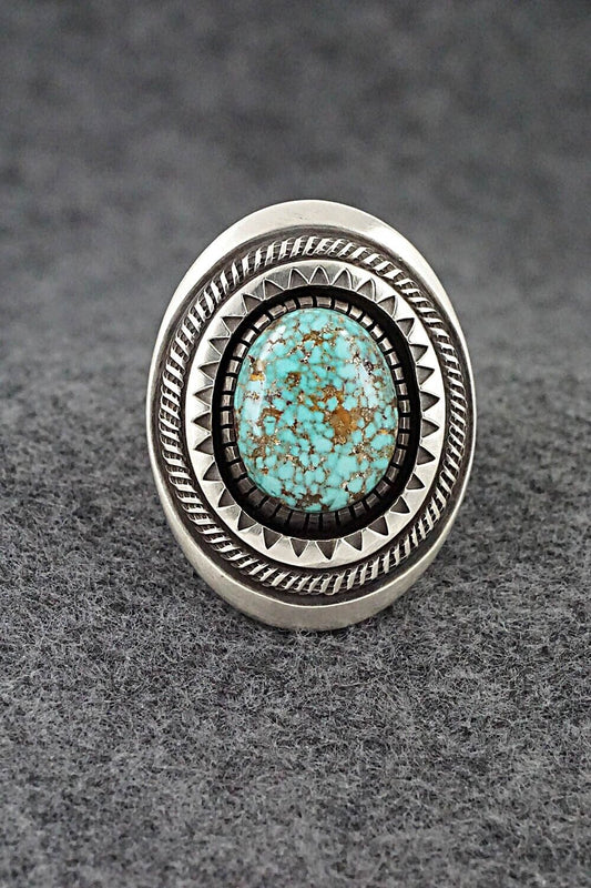 Turquoise & Sterling Silver Ring - Calvin Martinez - Size 8
