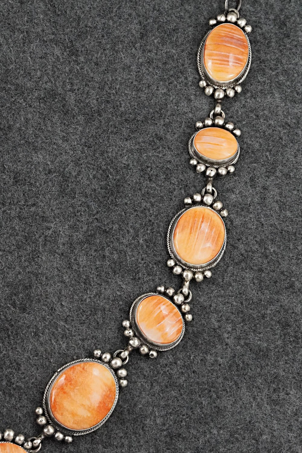 Spiny Oyster & Sterling Silver Necklace and Earrings Set - Paul Livingston