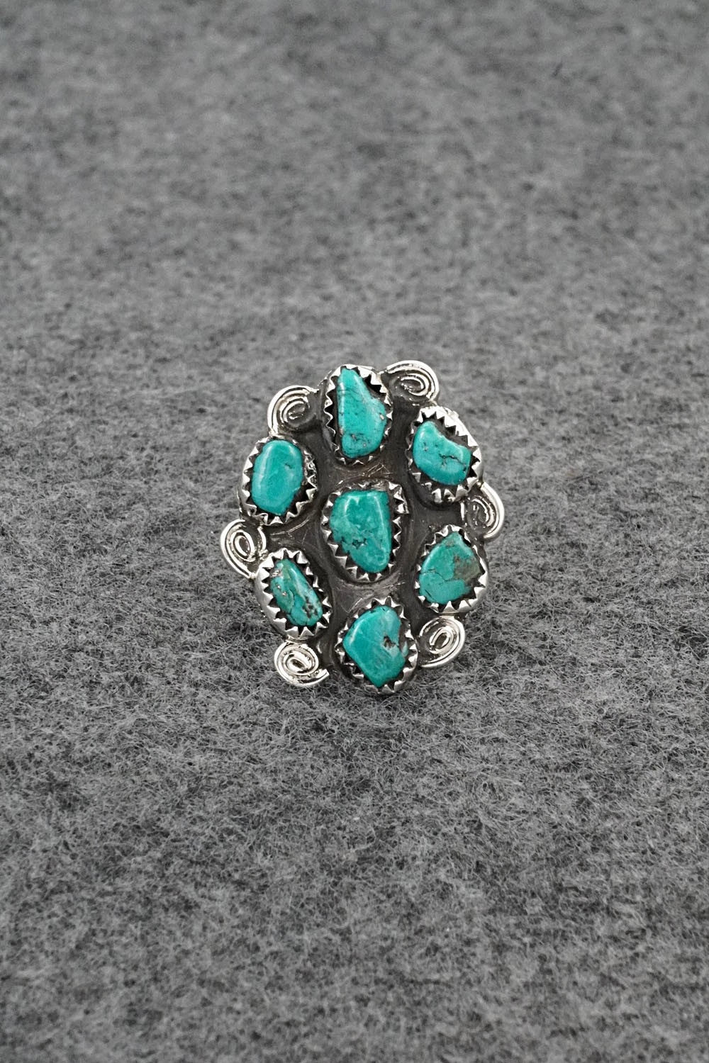 Turquoise & Sterling Silver Ring - Priscilla Reeder - Size 8