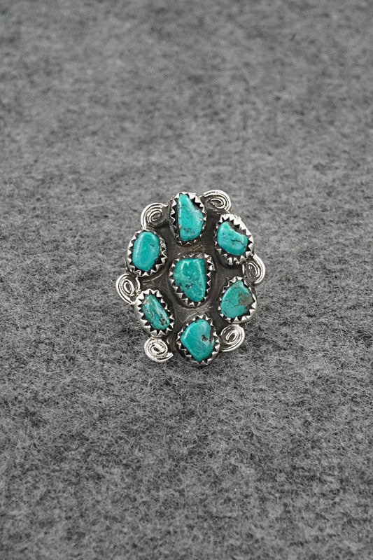 Turquoise & Sterling Silver Ring - Priscilla Reeder - Size 8
