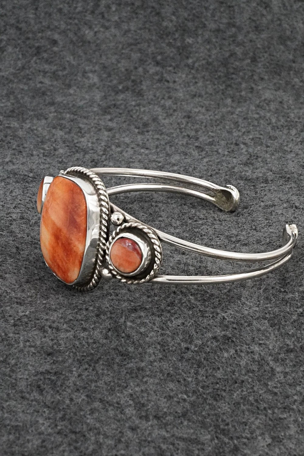 Spiny Oyster & Sterling Silver Bracelet - Priscilla Reeder