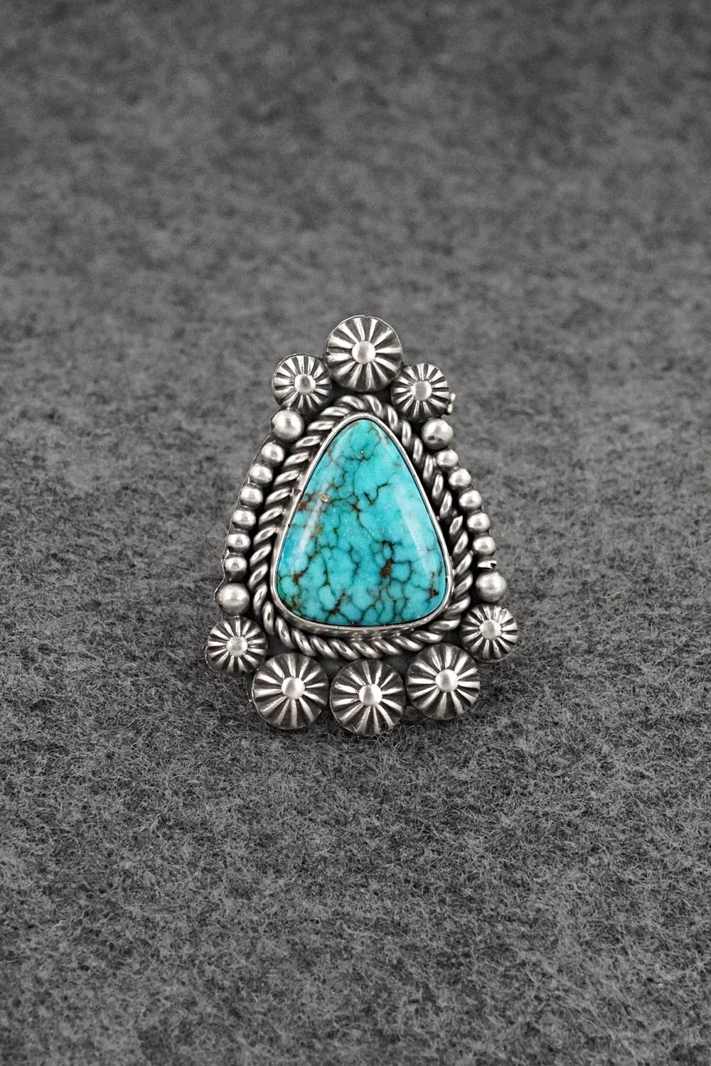 Turquoise & Sterling Silver Ring - Michael Calladitto - Size 9.5