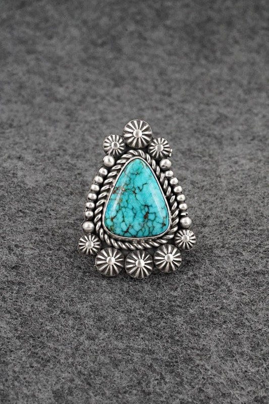 Turquoise & Sterling Silver Ring - Michael Calladitto - Size 9.5