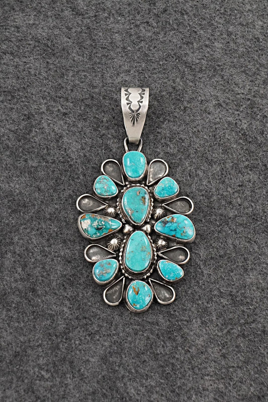 Turquoise & Sterling Silver Pendant - Travis Jim