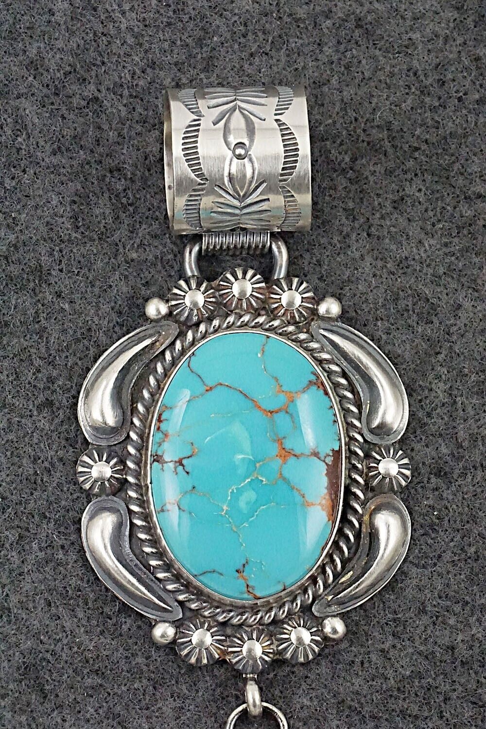 Turquoise & Sterling Silver Pendant - Raymond Delgarito