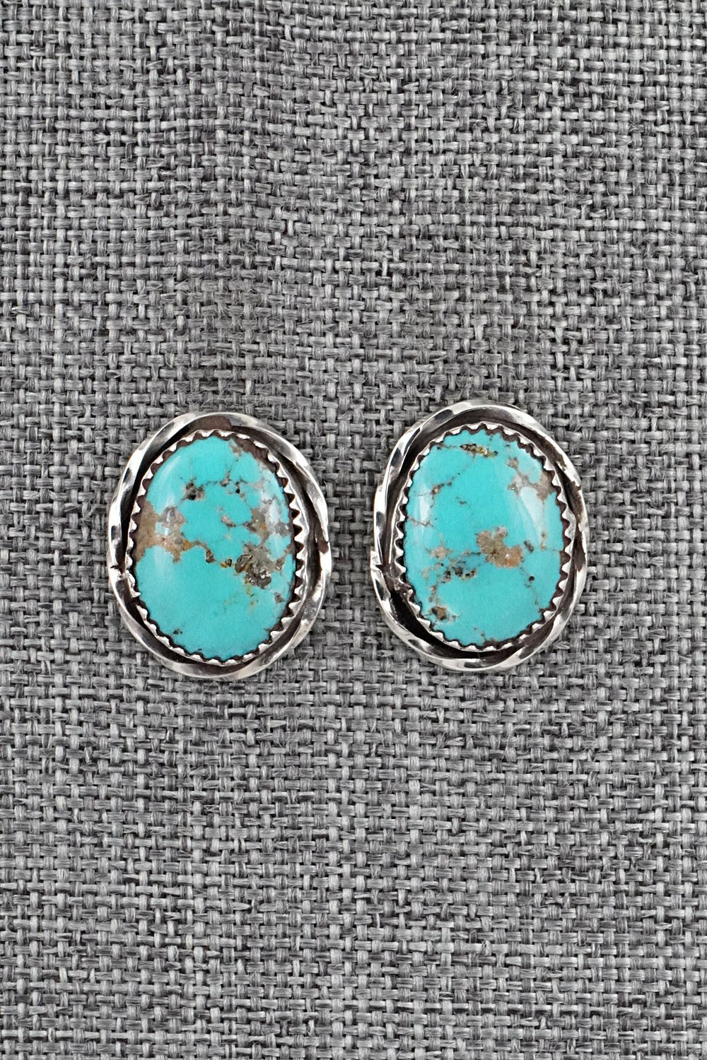 Turquoise & Sterling Silver Earrings - Ernest Hawthorne