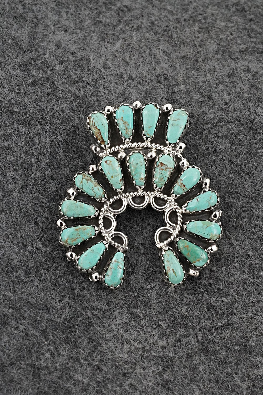 Turquoise & Sterling Silver Pendant/Pin - Zeita Begay