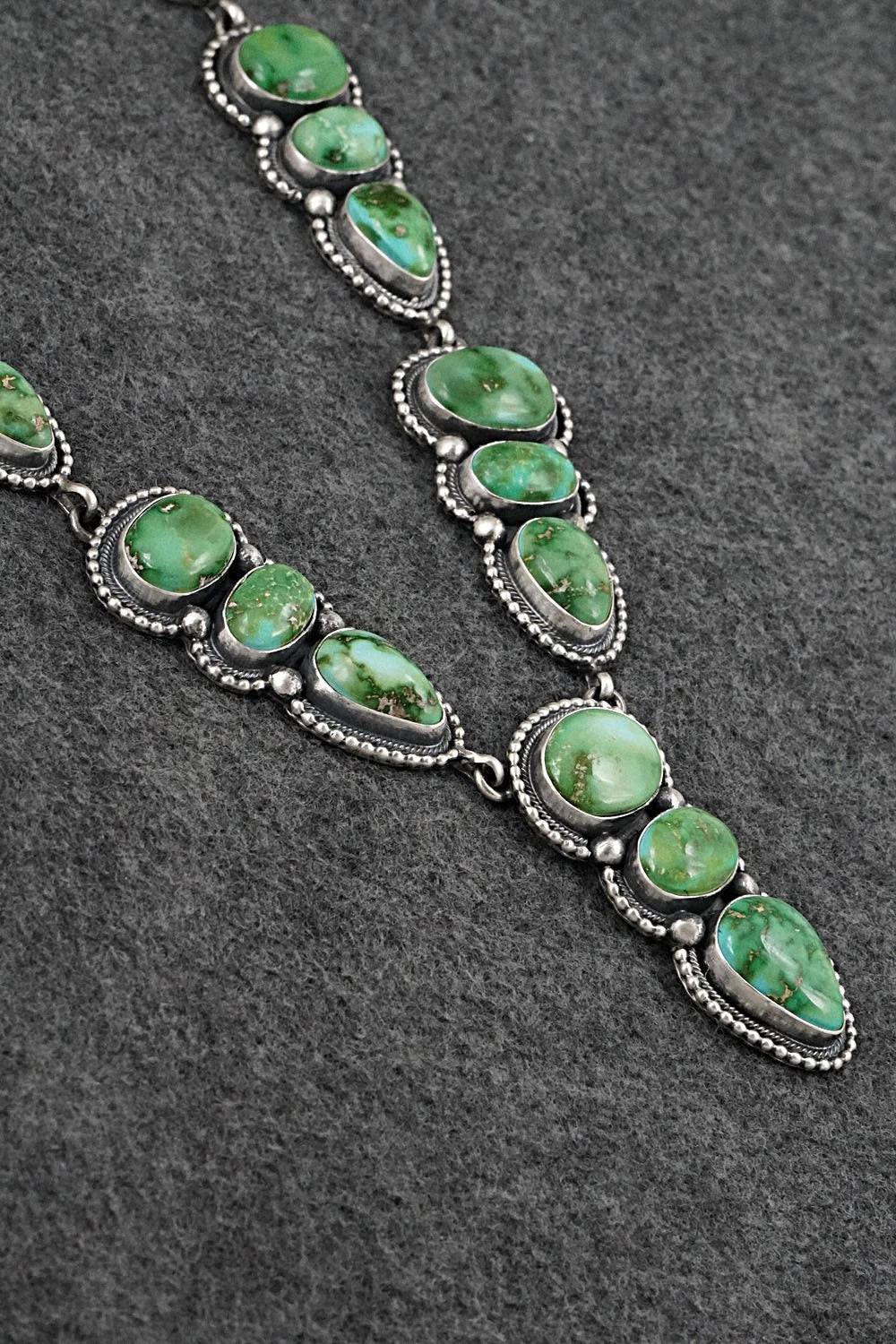 Turquoise & Sterling Silver Necklace and Earrings Set - Darrin Livingston