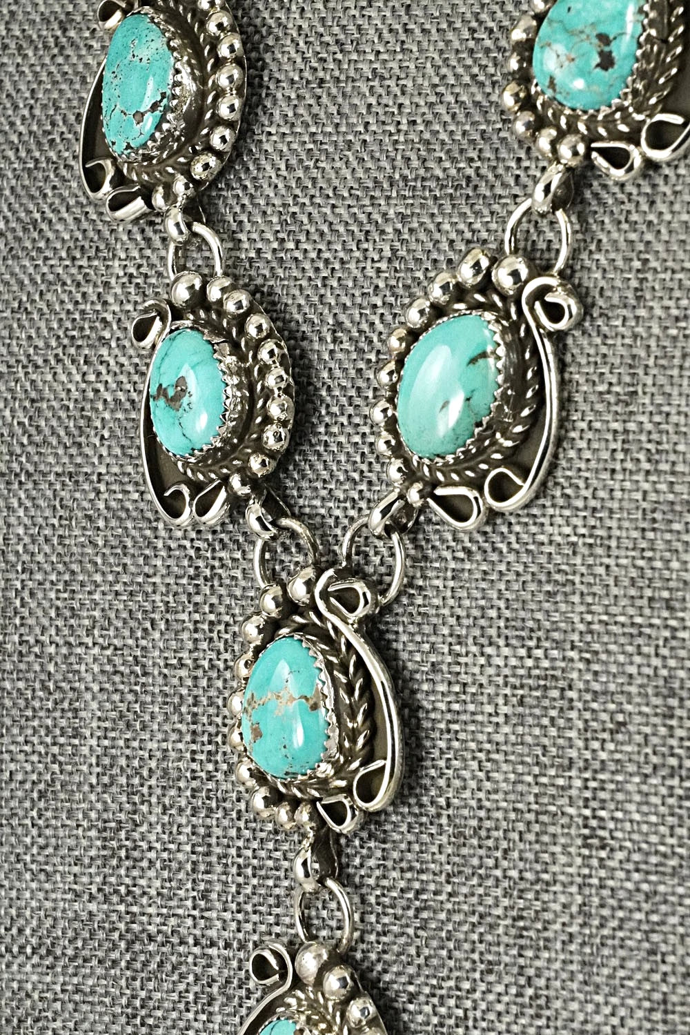 Turquoise & Sterling Silver Necklace and Earrings Set - Phil Nez