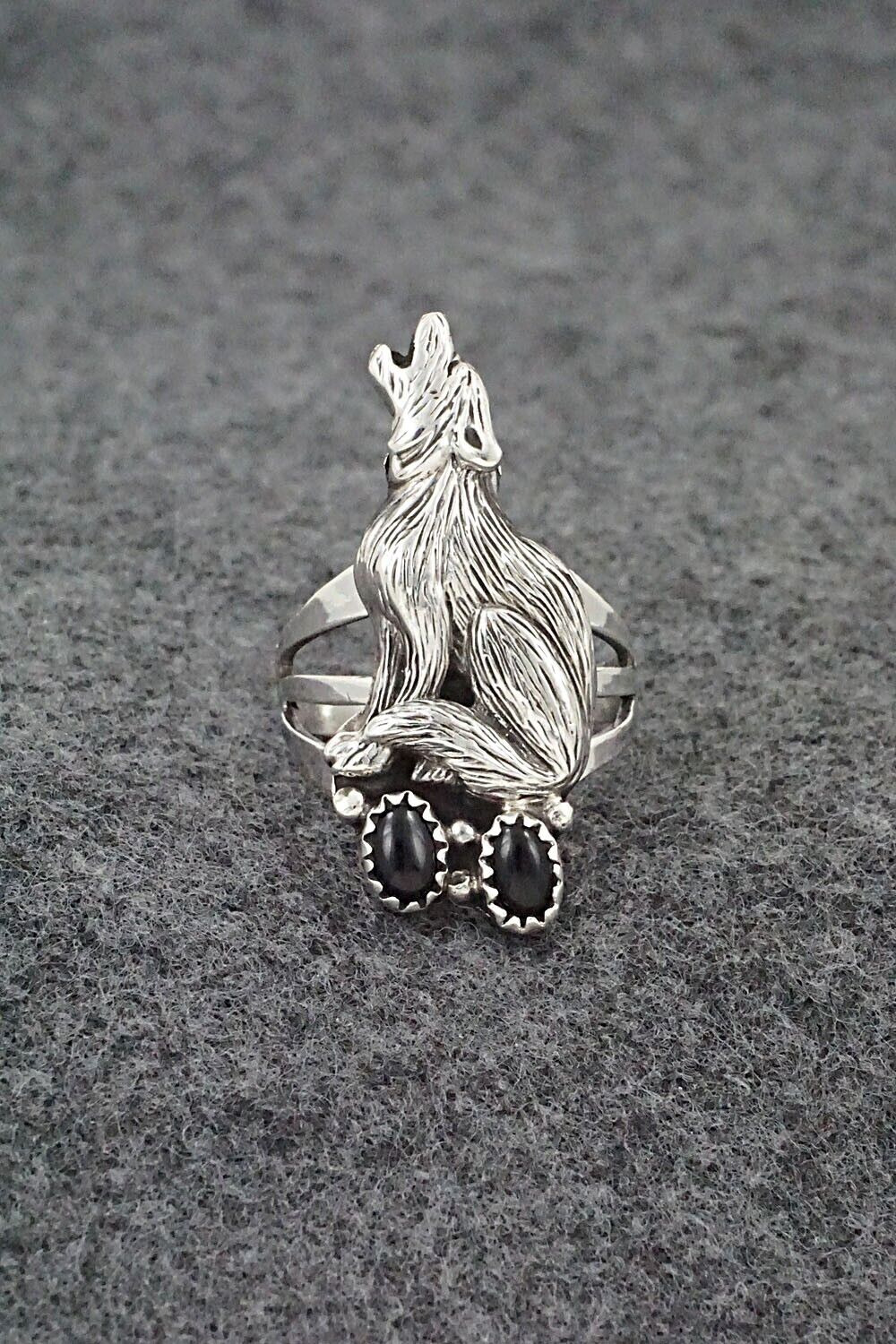 Onyx & Sterling Silver Ring - Jerryson Henio - Size 7.75