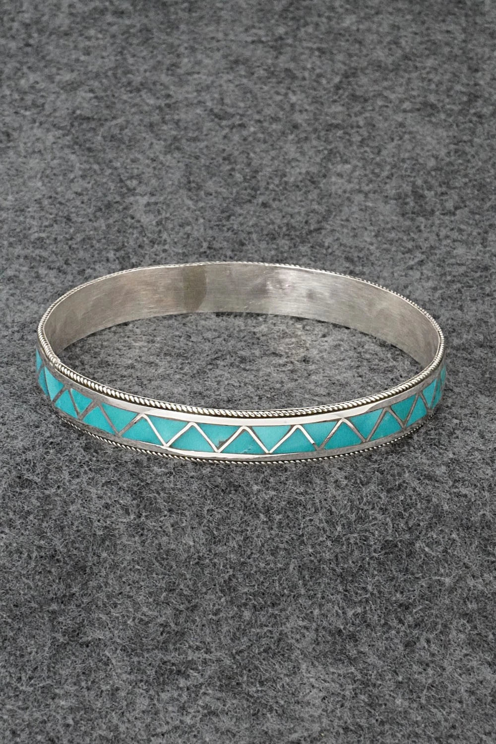 Turquoise & Sterling Silver Bangle Bracelet - Claudine Haloo