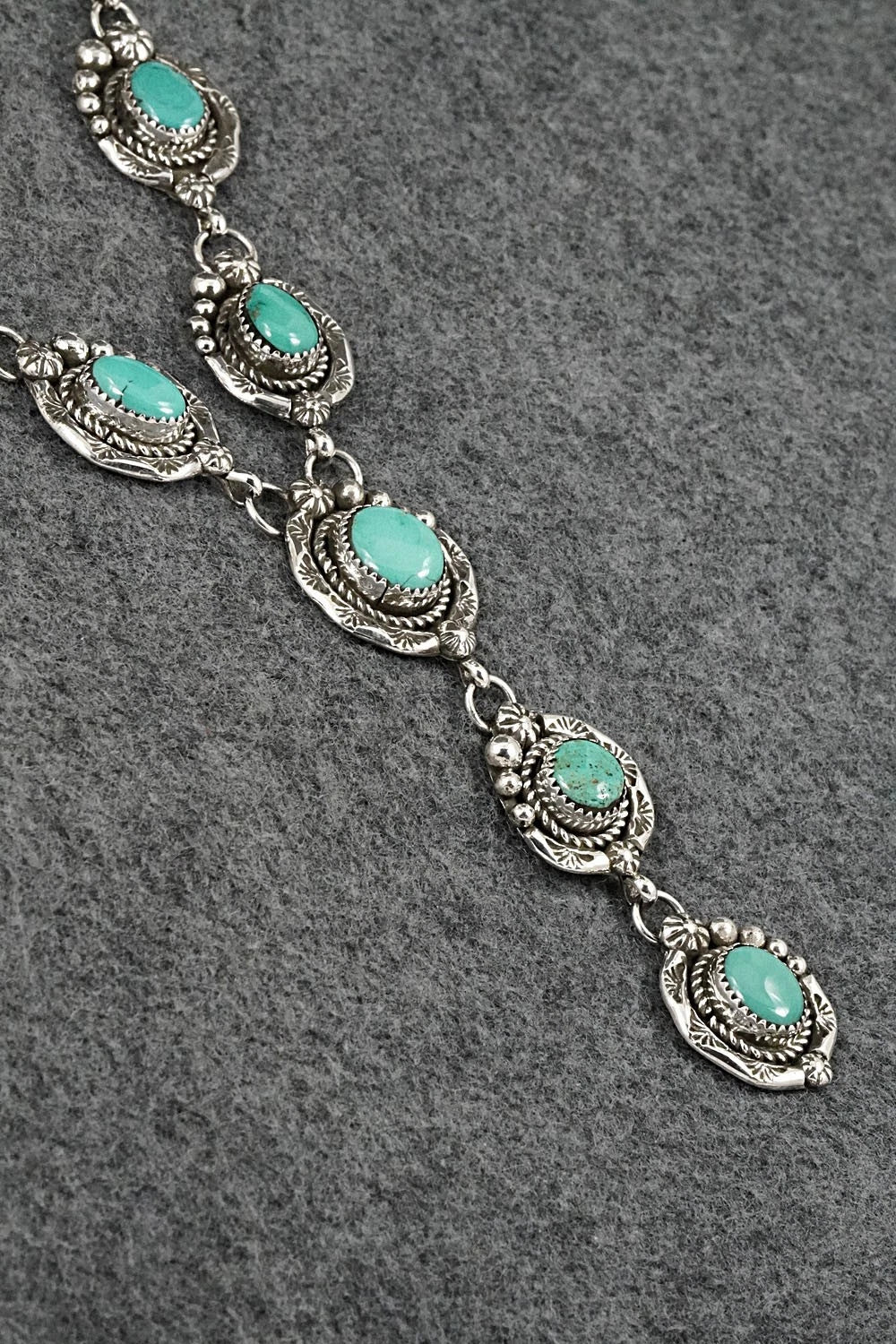 Turquoise & Sterling Silver Necklace and Earrings Set - Phil Nez