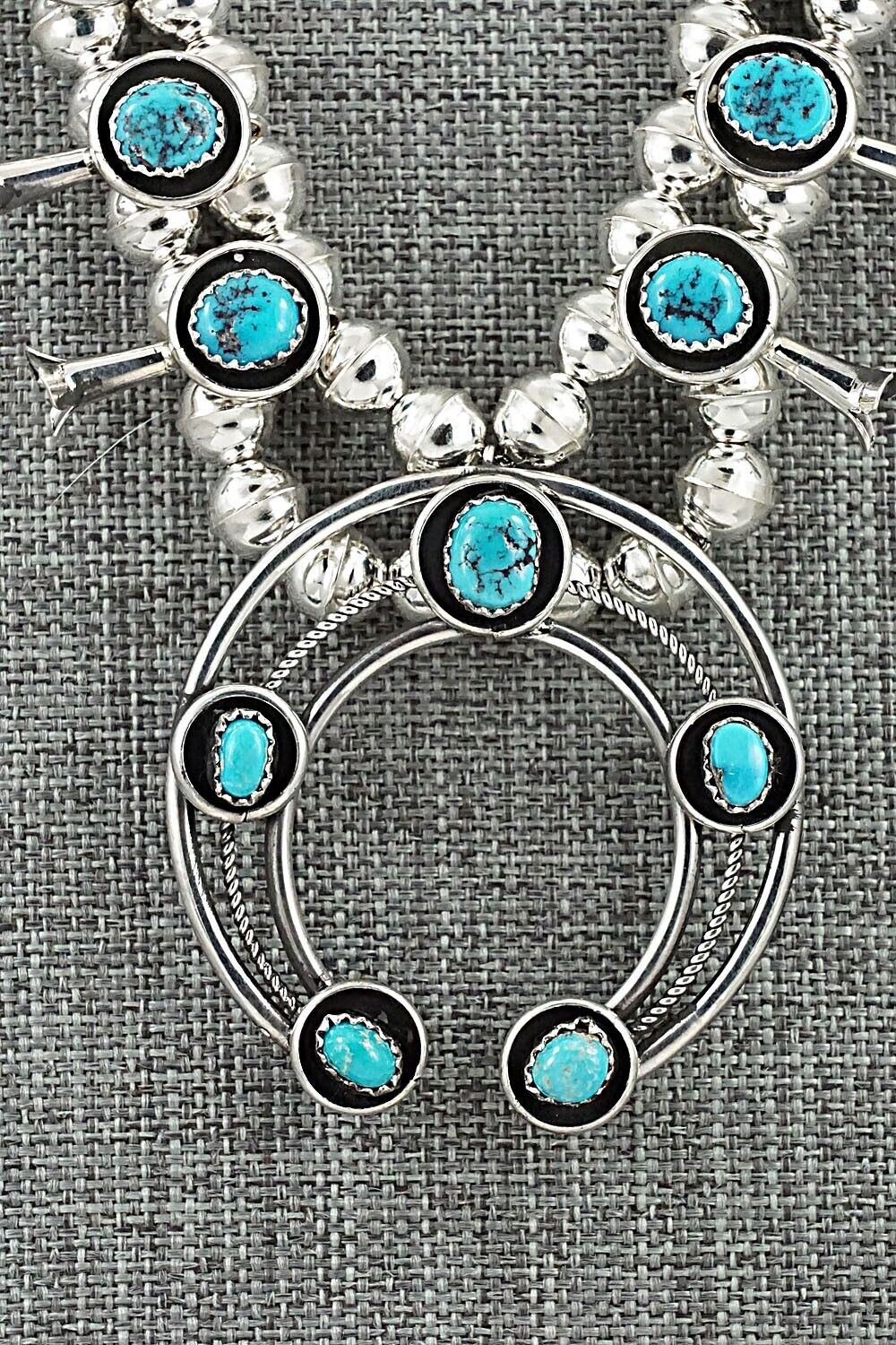 Turquoise & Sterling Silver Squash Blossom Set - Phil Garcia