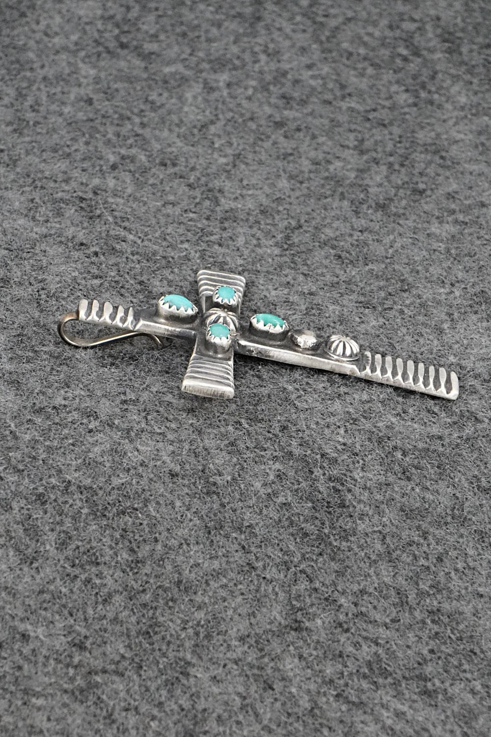 Turquoise & Sterling Silver Pendant - Martha Cayatineto