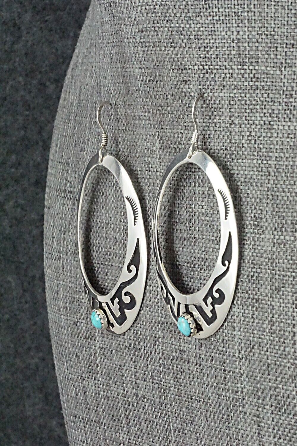 Turquoise & Sterling Silver Earrings - Rosita Singer