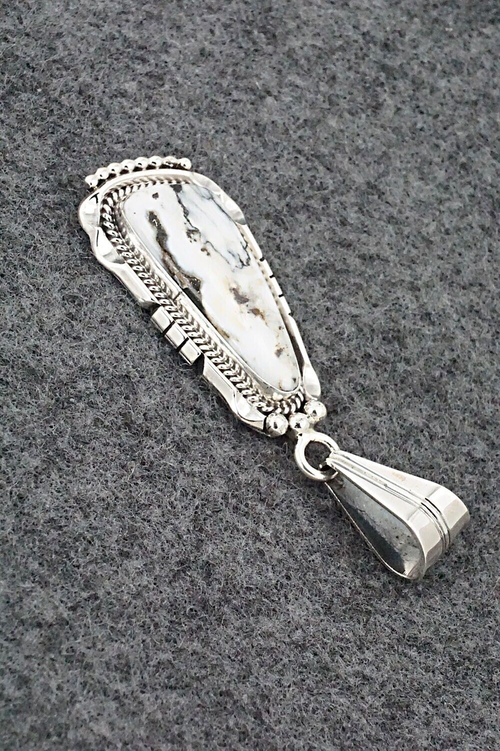 White Buffalo & Sterling Silver Pendant - Samuel Yellowhair