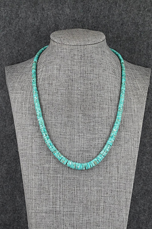 Turquoise & Sterling Silver Necklace 18" - Doreen Jake