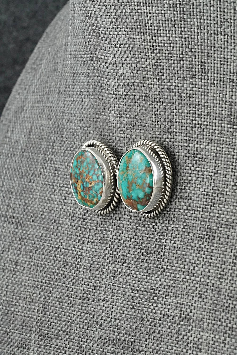 Turquoise & Sterling Silver Earrings - Eugene Gruber