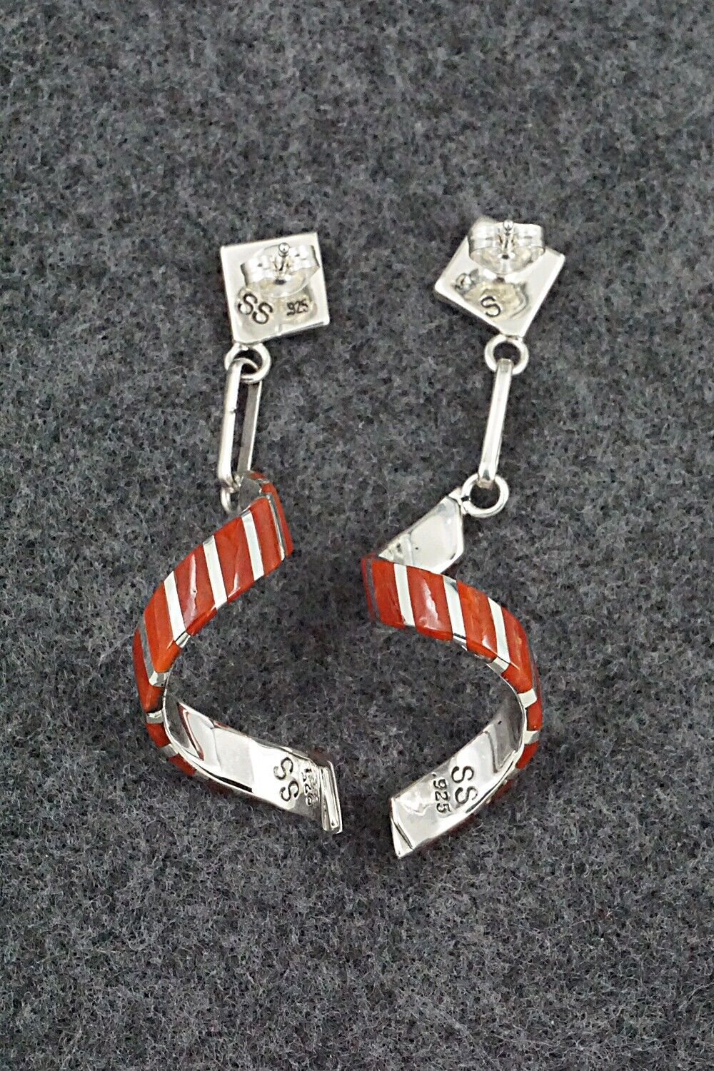 Coral & Sterling Silver Earrings - Shawn Shetya