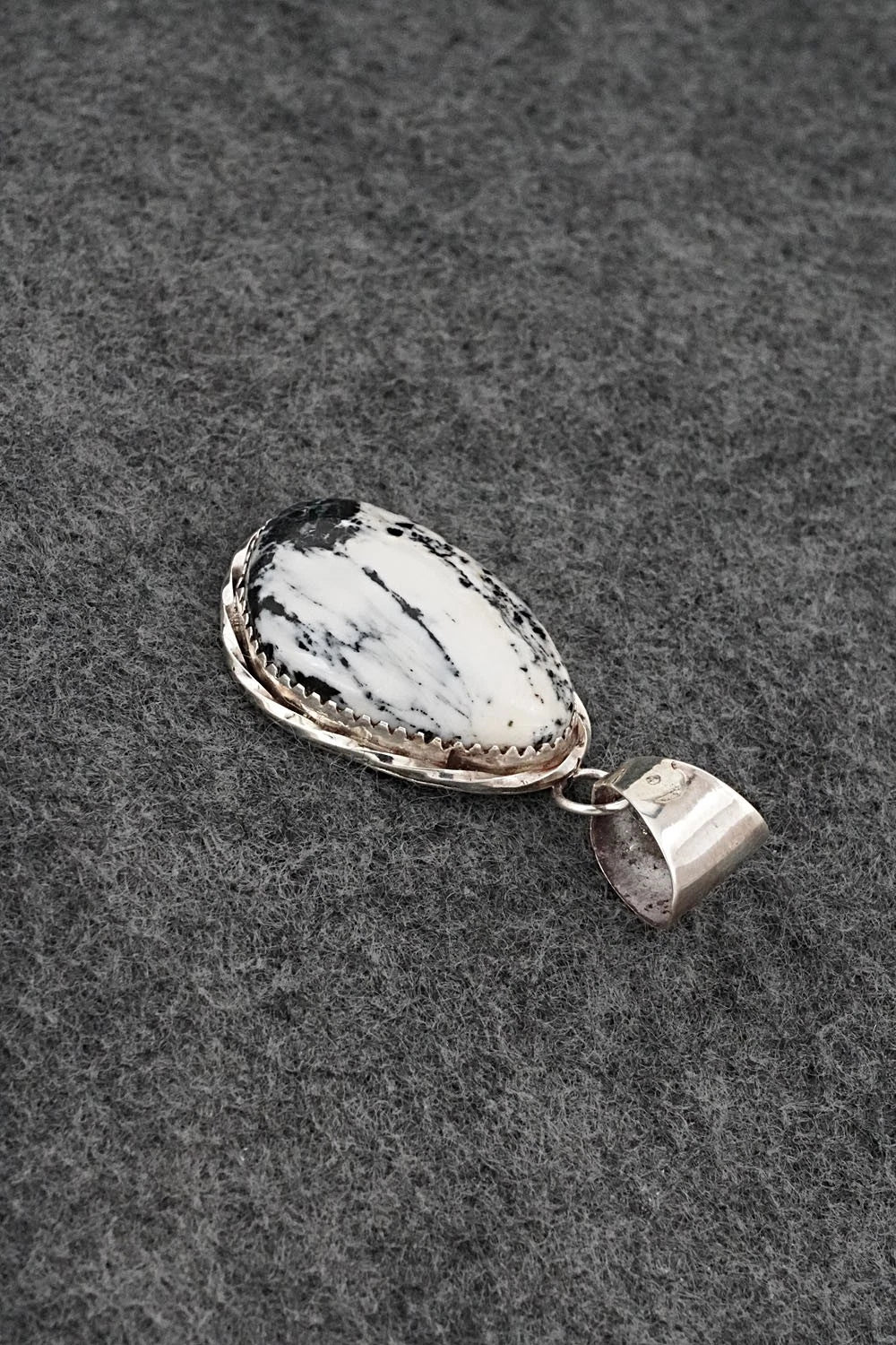White Buffalo & Sterling Silver Pendant - Ernest Hawthorne