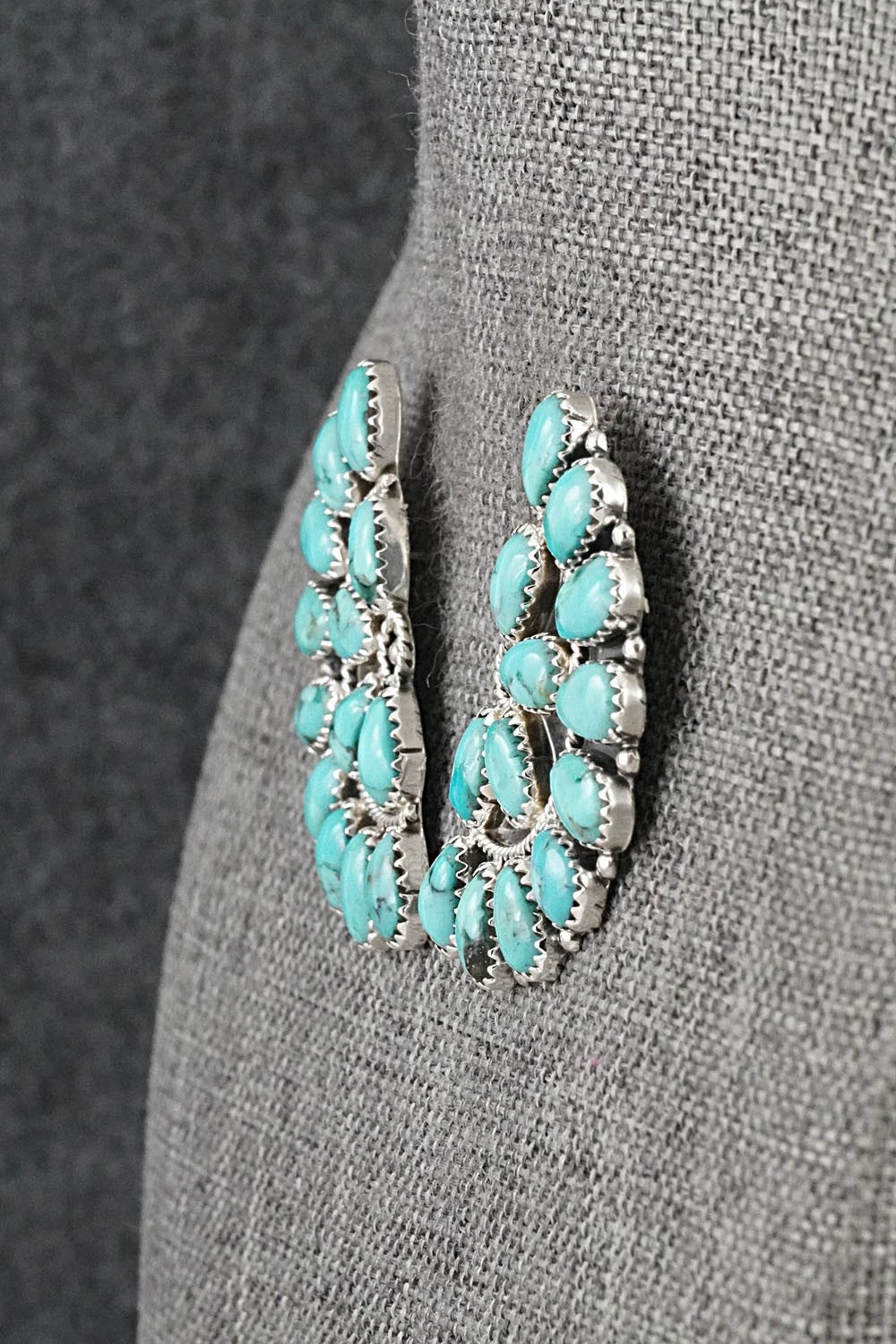 Turquoise & Sterling Silver Earrings - Gerald Mitchell